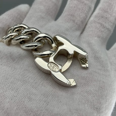 CHANEL (シャネル) ヴィンテージ デカココ ココマーク ターンロック シルバー ブレスレット