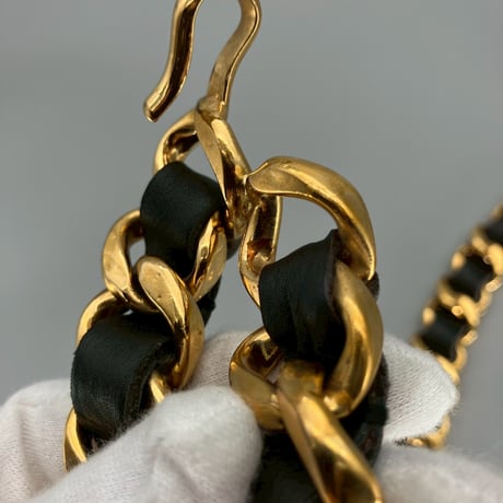 CHANEL (シャネル) ヴィンテージ デカココ ココマーク レザー チェーンベルト