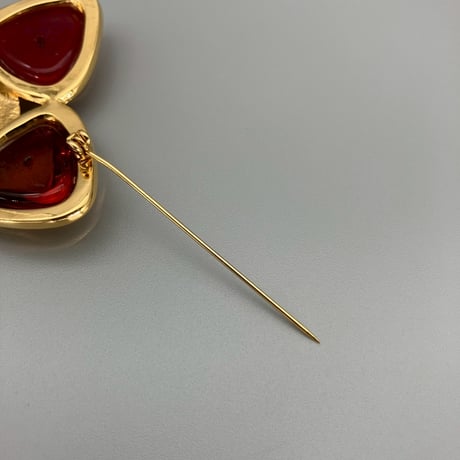 CHANEL (シャネル) ヴィンテージ グリポア カラーストーン ココマーク ブローチ