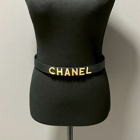CHANEL (シャネル) ヴィンテージ ロゴ レザー ベルト