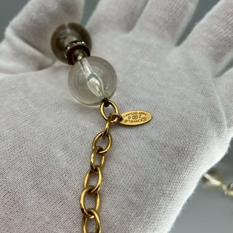 CHANEL (シャネル) ヴィンテージ ラインストーン ボール クリア ネックレス