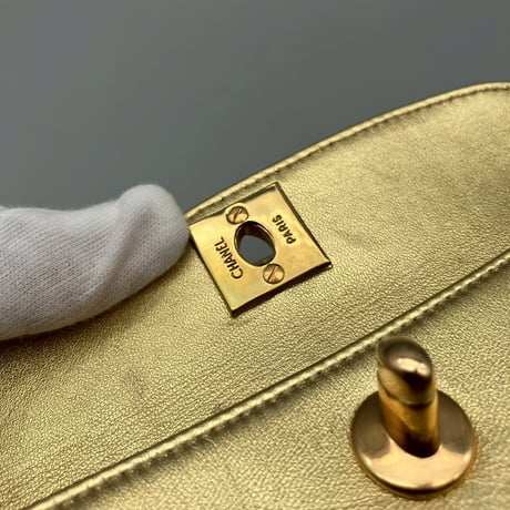 CHANEL (シャネル) ヴィンテージ ターンロック ココマーク レザー クラッチバッグ ハンドバッグ
