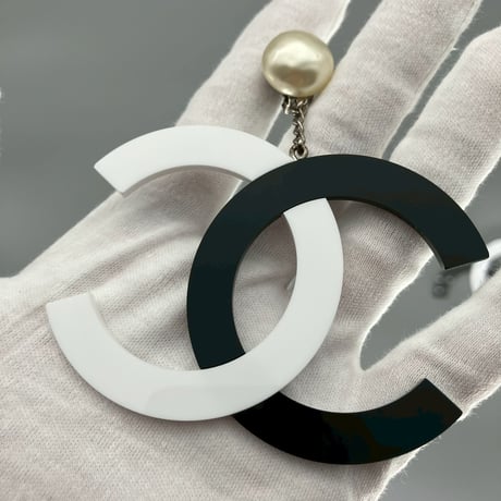 CHANEL (シャネル) ヴィンテージ デカココ ココマーク パール スイング イヤリング