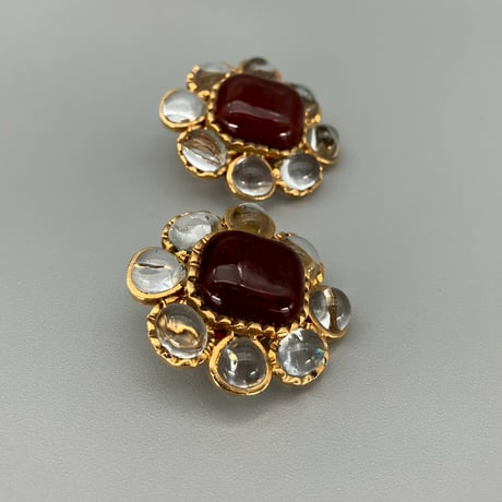 CHANEL (シャネル) ヴィンテージ カラーストーン グリポア イヤリング