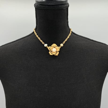 CHANEL (シャネル) ヴィンテージ カメリア パール ネックレス
