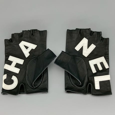 CHANEL (シャネル) ヴィンテージ ロゴ ココマーク レザー 手袋 グローブ