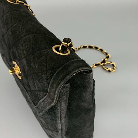 CHANEL (シャネル) ヴィンテージ スエード ターンロック ココマーク ショルダーバッグ