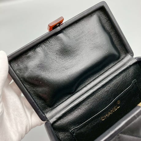 CHANEL (シャネル) ヴィンテージ べっ甲 ココマーク ラムスキン ハンドバッグ バニティ