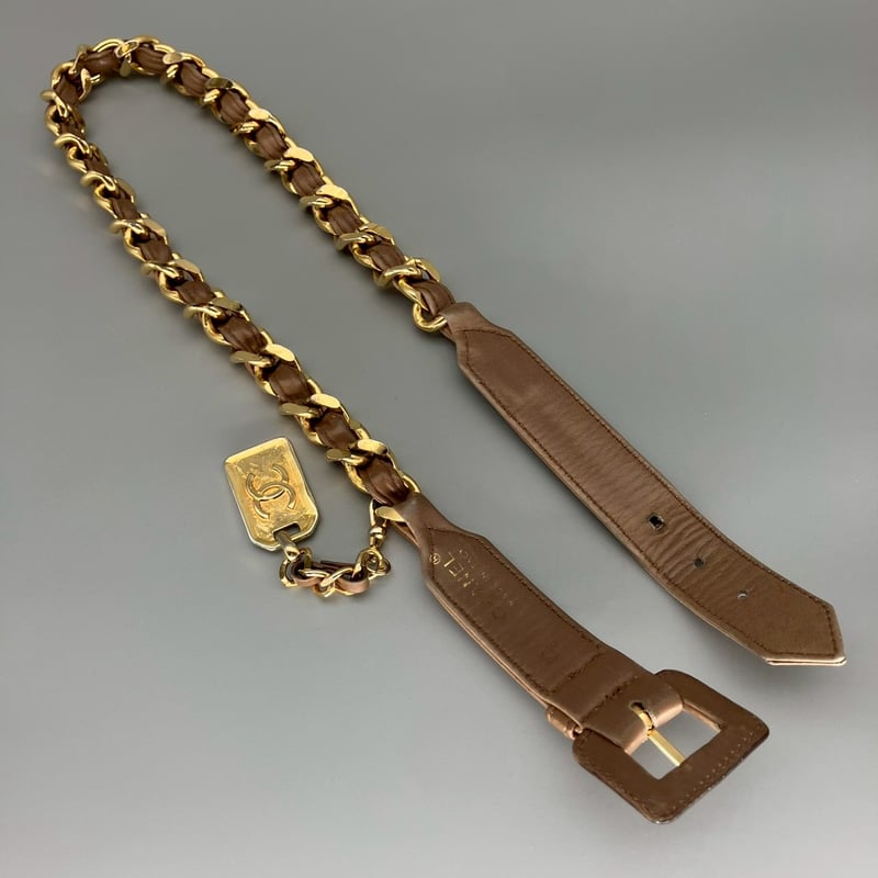 9EM106 CHANEL シャネル レザー チェーンベルト ヴィンテージ CHANEL (シャネル) ヴィンテージ 31 RUE CAMBON レザー チェーン ベルト