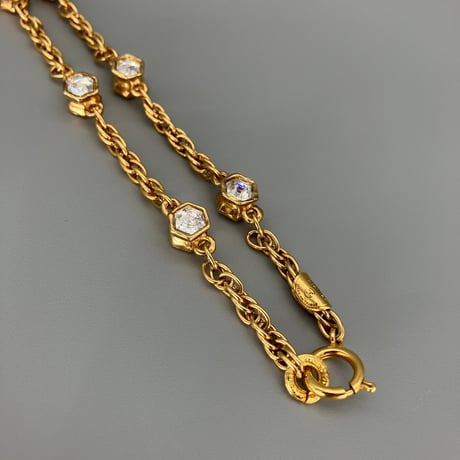 CHANEL (シャネル) ヴィンテージ ラインストーン ココマーク ネックレス