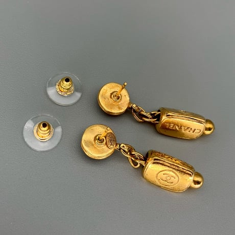 CHANEL (シャネル) ヴィンテージ カラーストーン グリポア ココマーク ロゴ ピアス