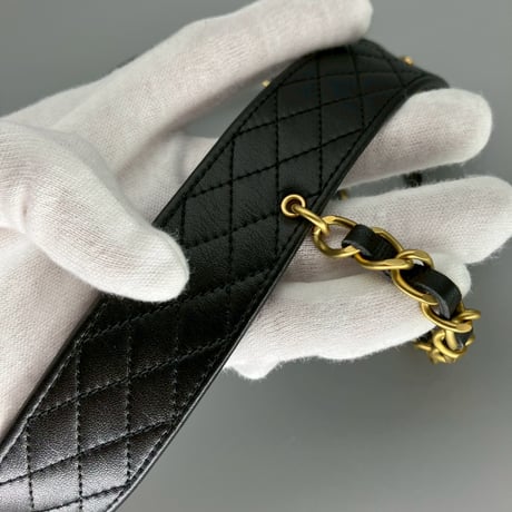 CHANEL (シャネル) ヴィンテージ マトラッセ ココマーク ターンロック チェーン ベルト