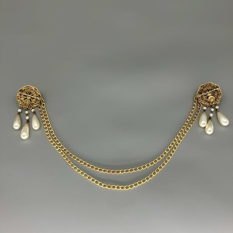 CHANEL (シャネル) ヴィンテージ カラーストーン グリポア パール