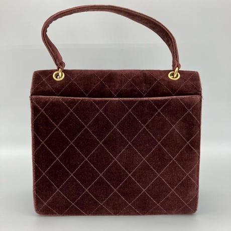 CHANEL (シャネル) ヴィンテージ ベロア ベルベット ターンロック ココマーク ハンドバッグ