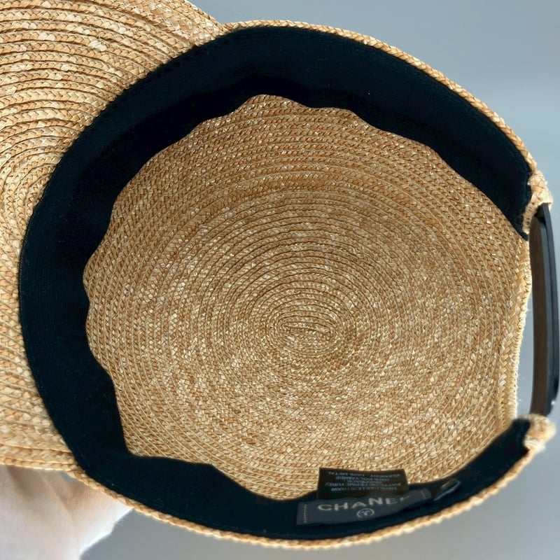 CHANEL (シャネル) ストロー 麦わら ココマーク キャップ 帽子