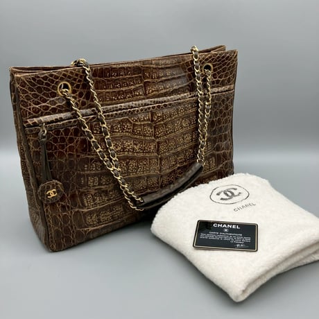 CHANEL (シャネル) ヴィンテージ クロコダイル ココマーク ショルダーバッグ