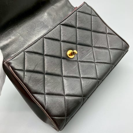 CHANEL (シャネル) ヴィンテージ マトラッセ ラムスキン ターンロック ココマーク ハンドバッグ