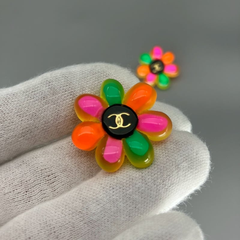 CHANEL (シャネル) ヴィンテージ フラワー ココマーク マルチカラー