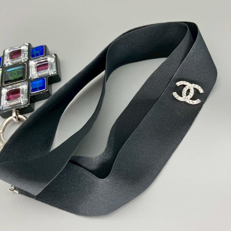 CHANEL (シャネル) ラインストーン ココマーク ネックレス