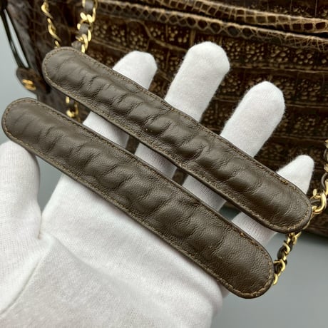 CHANEL (シャネル) ヴィンテージ クロコダイル ココマーク ショルダーバッグ