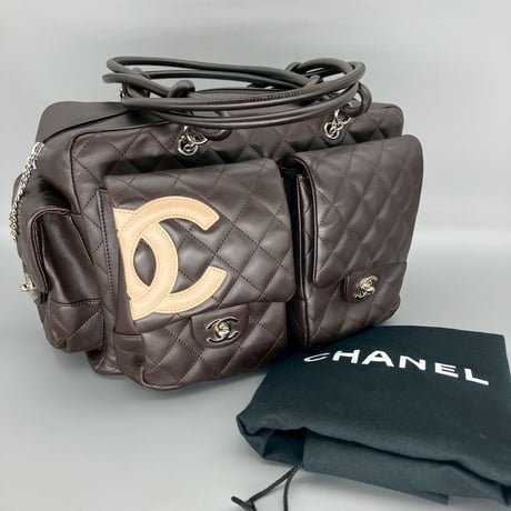 CHANEL (シャネル) ヴィンテージ マトラッセ カンボンライン ココマーク マルチポケット ハンドバッグ