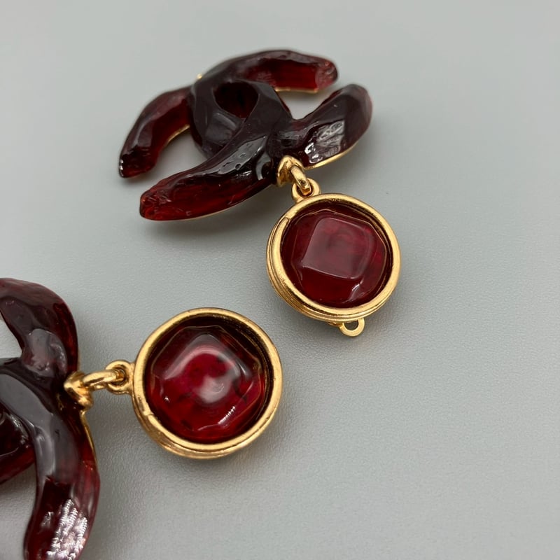 激レア CHANEL ピアス グリポア ココマーク カラーストーン 片耳 CHANEL シャネル グリポア イヤリング カラーストーン ココ