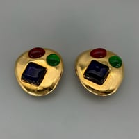 CHANEL (シャネル) ヴィンテージ カラーストーン グリポア イヤリング