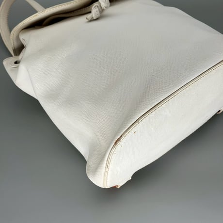 CHANEL (シャネル) ヴィンテージ べっ甲 ターンロック ココマーク ホワイト リュックサック バックパック