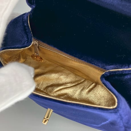 CHANEL (シャネル) ヴィンテージ ベロア ベルベット ツイスト ターンロック ココマーク ハンドバッグ