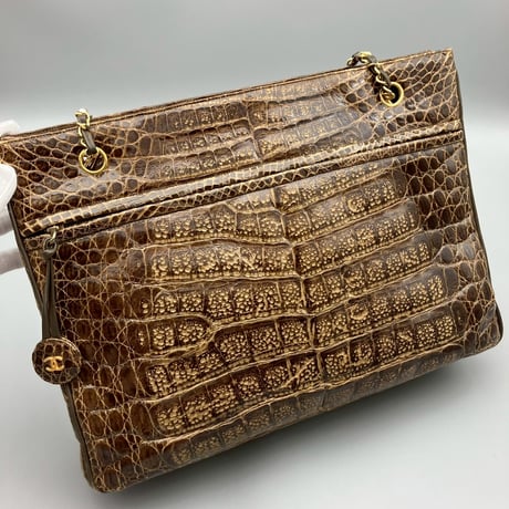 CHANEL (シャネル) ヴィンテージ クロコダイル ココマーク ショルダーバッグ