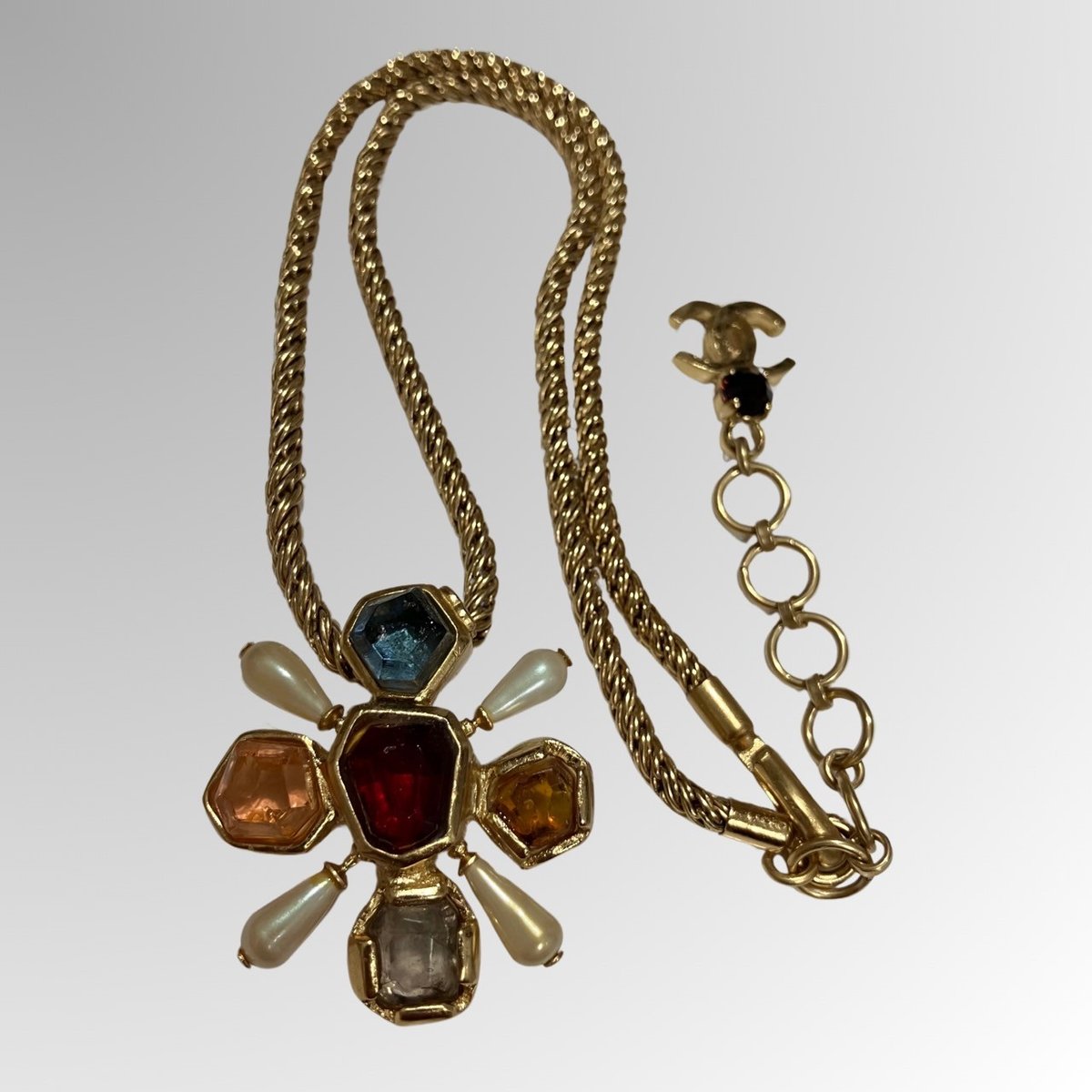 シャネル CHANEL グリポア パール ココマーク ネックレス 07A CHANEL 美品 シャネル グリポア パール ココマーク ネックレス