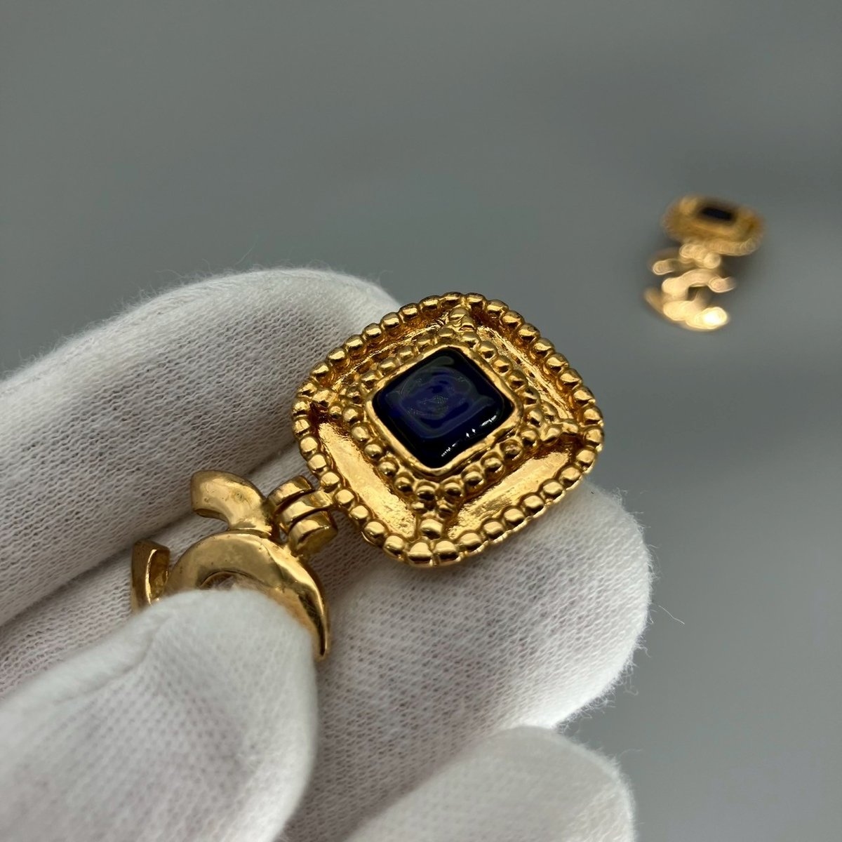 希少【CHANEL】シャネル グリポア カラーストーン リング サイドココマーク 希少【CHANEL】シャネル グリポア カラーストーン リング サイド