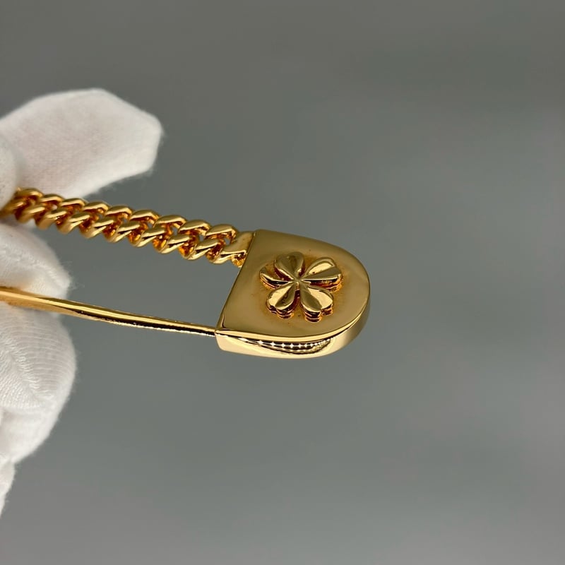 CHANEL (シャネル) ヴィンテージ 安全ピン クローバー ブローチ