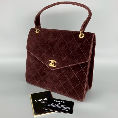 CHANEL (シャネル) ヴィンテージ ベロア ベルベット ターンロック ココマーク ハンドバッグ