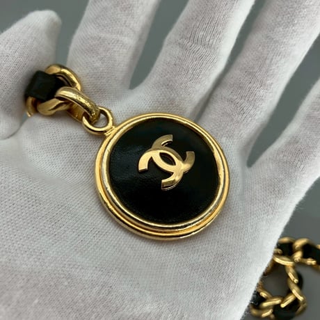 CHANEL (シャネル) ヴィンテージ ココマーク レザー チェーンベルト