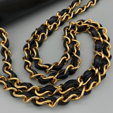CHANEL (シャネル) ヴィンテージ デカマトラッセ34 ターンロック ダブルチェーン ショルダーバッグ