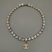 CHANEL (シャネル) ヴィンテージ ラインストーン ココマーク ネックレス