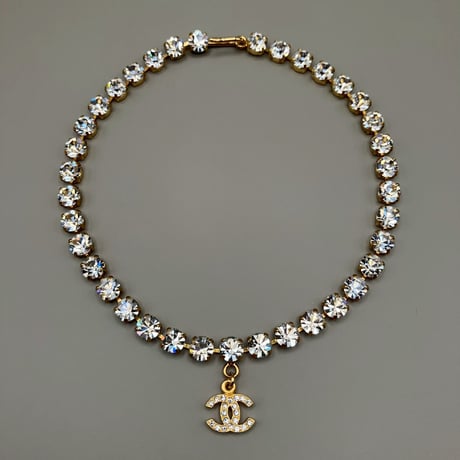 CHANEL (シャネル) ヴィンテージ ラインストーン ココマーク ネックレス