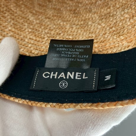 CHANEL (シャネル) ストロー 麦わら ココマーク キャップ 帽子