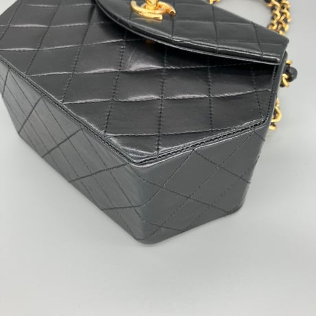 CHANEL (シャネル) ヴィンテージ ミニマトラッセ ターンロック ココマーク ダブルチェーン ショルダーバッグ