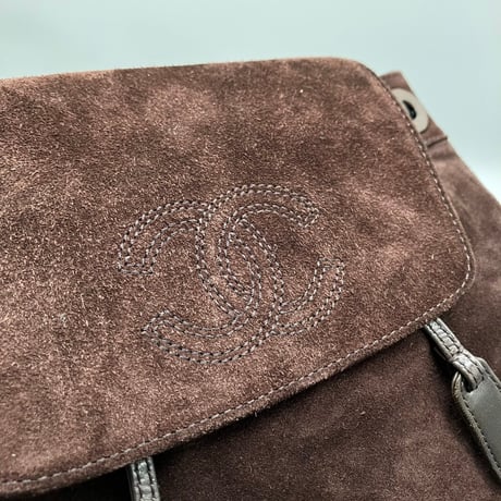 CHANEL (シャネル) ヴィンテージ スエード ココマーク マグネット式 リュックサック バックパック