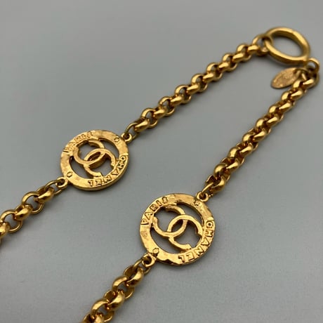 CHANEL (シャネル) ヴィンテージ ココマーク ロゴ ラウンド ネックレス