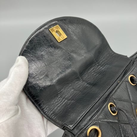 CHANEL (シャネル) ヴィンテージ マトラッセ ラムスキン ターンロック リュックサック バックパック