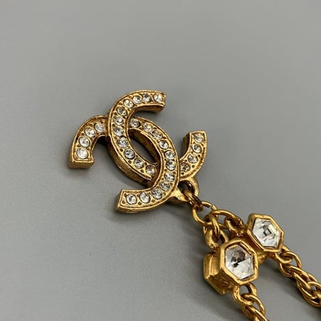 CHANEL (シャネル) ヴィンテージ ココマーク ラインストーン ネックレス