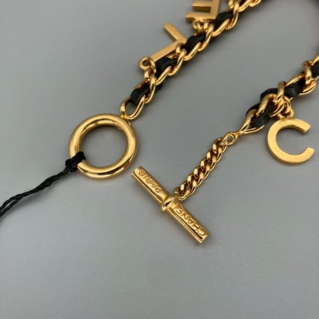 CHANEL (シャネル) ヴィンテージ ロゴ レザー ブレスレット