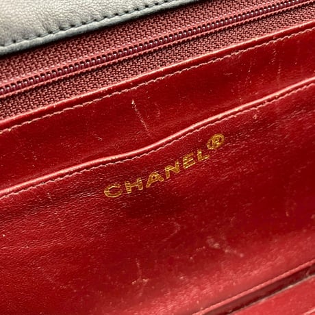 CHANEL (シャネル) ヴィンテージ ダブルターンロック ココマーク ラムスキン ハンドバッグ ショルダーバッグ