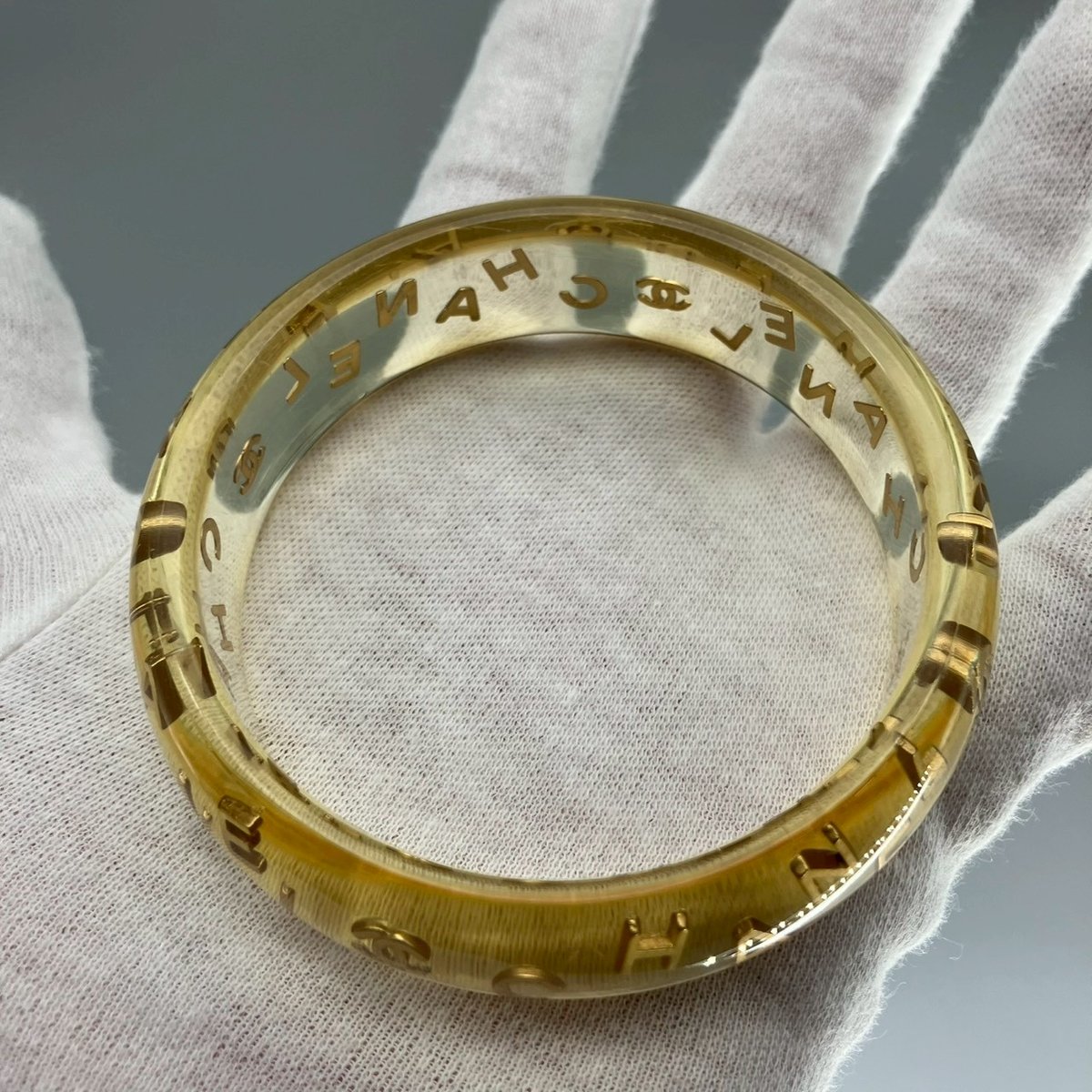 CHANEL (シャネル) ヴィンテージ クリア ココマーク ロゴ バングル