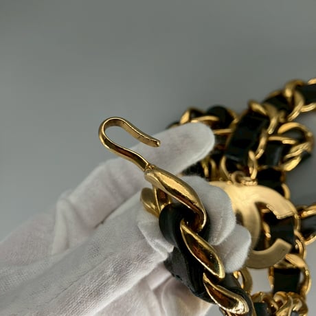 CHANEL (シャネル) ヴィンテージ デカココ ココマーク レザー チェーンベルト