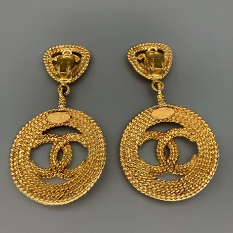 CHANEL (シャネル) ヴィンテージ デカココ ココマーク スイング ラウンド イヤリング