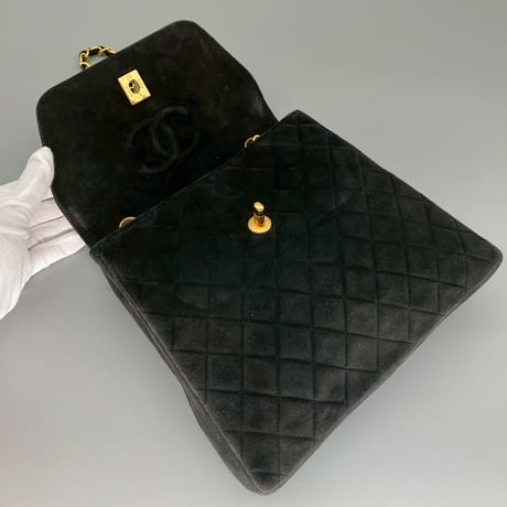 CHANEL (シャネル) ヴィンテージ スエード ターンロック ココマーク ショルダーバッグ